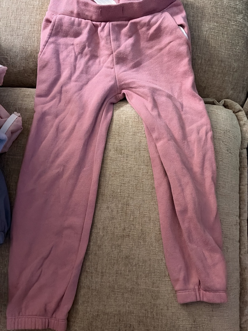 Kids Pink Fleece Jogger Bottoms